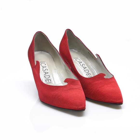 CASADEI Satin Twill Pumps Made in Italy US 6.5 - Picture 4 of 14